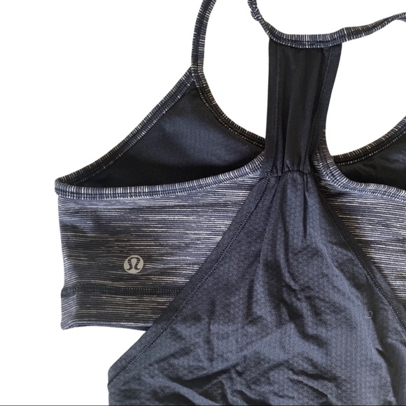 Lululemon - No Limits Tank Wee Are From Space, Black and mini stripe pattern, 6 - Picture 4 of 5